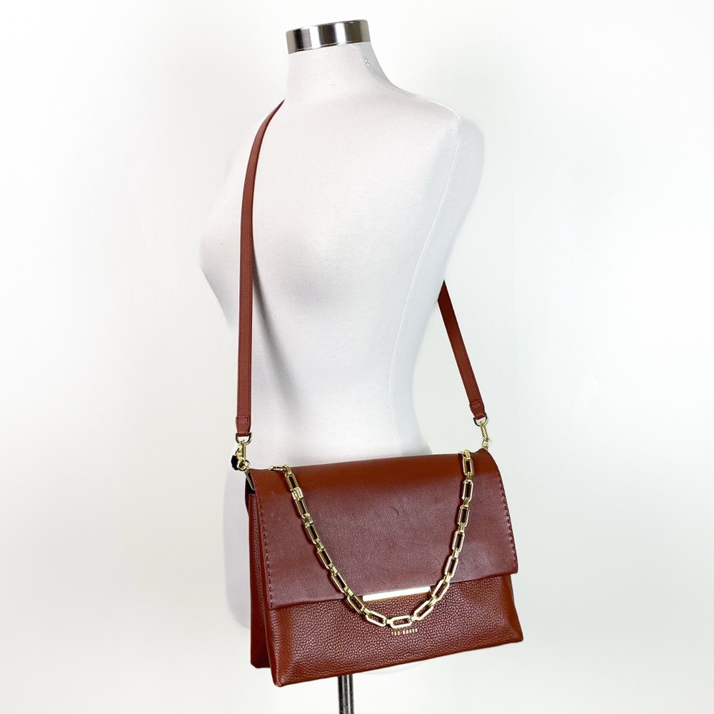 Ted Baker London Diaana Bar Leather Shoulder Bag | DARK TAN | OS